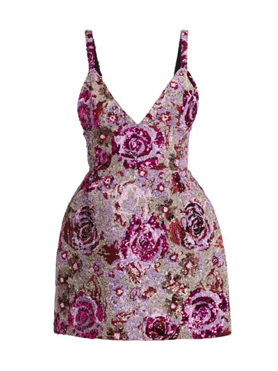 Bronx And Banco Women's Allegra Floral Sequined Minidress In Multi