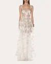 Bronx And Banco Anastasia Beaded Floral Maxi Dress In White
