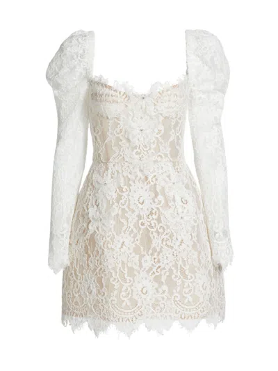 Bronx And Banco Women's Colette Lace Long-sleeve Minidress In White