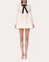 Bronx And Banco Courtney Blanc Bow-front Lace Mini Dress In White