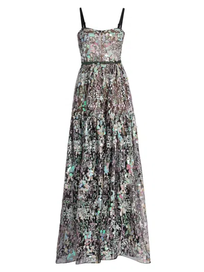 Bronx And Banco Midnight Noir Gown In Gold & Black