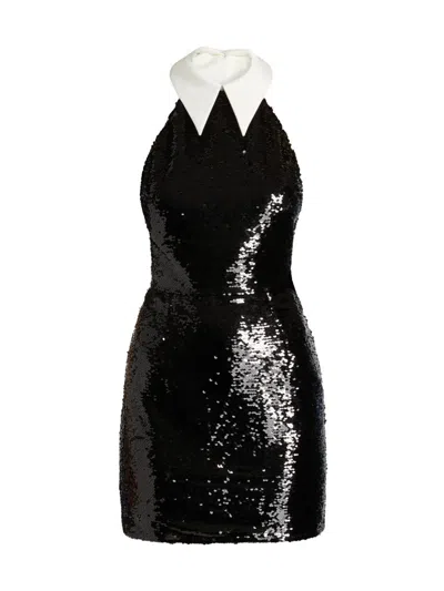 Bronx And Banco Women's Wednesday Sequined Halterneck Minidress In Black