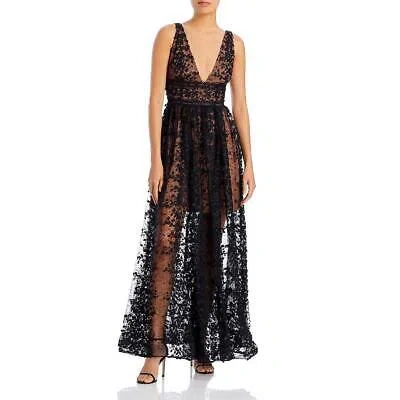 Pre-owned Bronx And Banco Womens Megan Black Lace Long Evening Dress Gown S Bhfo 7737