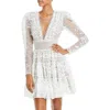 Bronx And Banco Megan V-neck Illusion Tiered Lace Dress In White