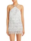BRONX AND BANCO WOMENS SEQUIN FRINGE COCKTAIL AND PARTY DRESS