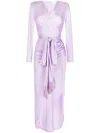 Bronx And Banco Wrap-around Metallic-effect Dress In Purple