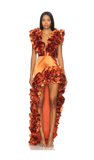 Bronx And Banco X Revolve Aurora Gown In Burnt Orange