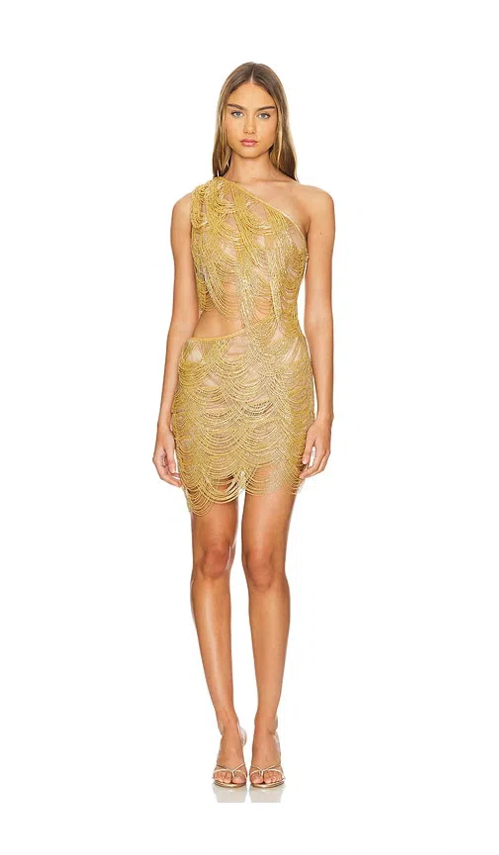 Bronx And Banco X Revolve Wayla One Shoulder Mini Dress In Metallic Gold |  ModeSens