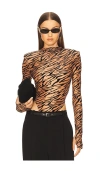Bronx And Banco Zebra Bodysuit In Brown