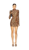 Bronx And Banco Zebra Mini Dress In Brown