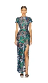 Bronx And Banco Zinna Embroidered Gown In 네이비 Multi