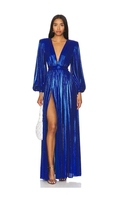 Bronx And Banco Zoe Gown In Cobalt