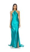 Bronx Banco Amara Backless Gown In Blue