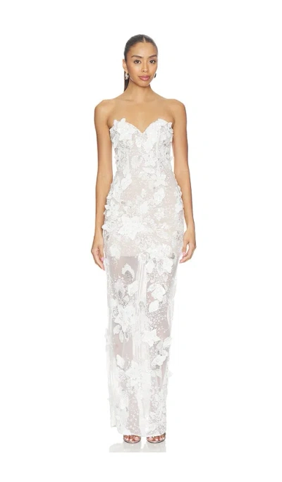 Bronx Banco Dahlia Bridal Strapless Maxi Dress In White