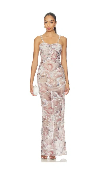 Bronx Banco Eve Dahlia Maxi Dress With Straps In Multi