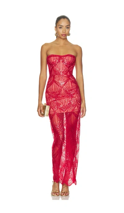 Bronx Banco Giselle Maxi Dress In Red