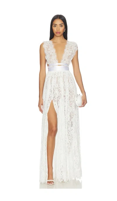 Bronx Banco Goddess Lace Gown In White