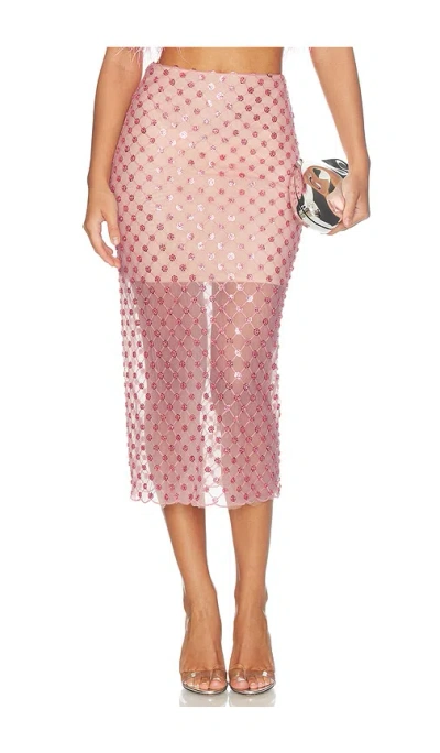 Bronx Banco Liora Midi Skirt In Pink