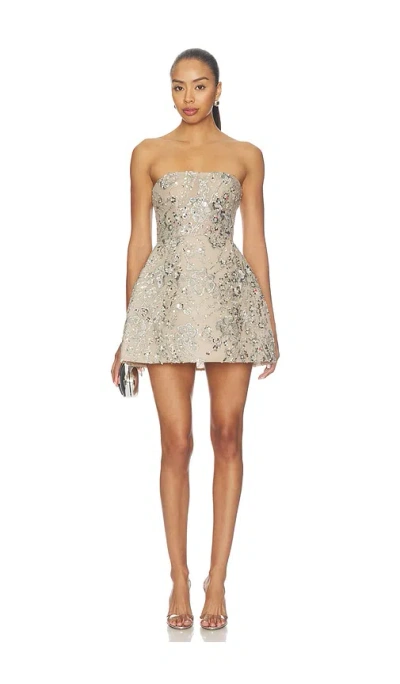 Bronx Banco Venetian Maraya Strapless Mini Dress In 실버