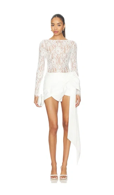 Bronx Banco Viena Draped Mini Dress In White