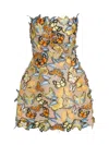 Bronx Banco Women's Bella 3d Butterfly Maraya Strapless Minidress In Multi