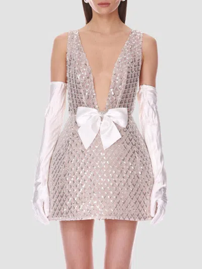 Bronx Banco Women's Bow-detail Sequined Plunge Mini Dress In Multi