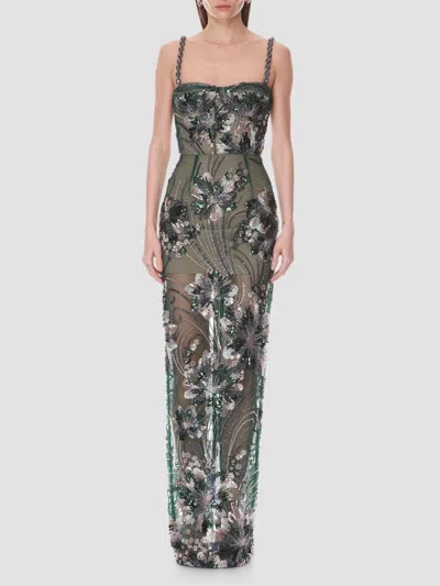 Bronx Banco Women's Embellished Sweetheart Maxi Dress In Green