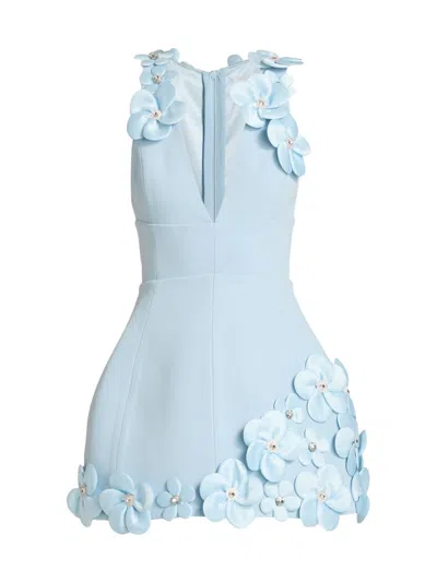 Bronx Banco Women's Estelle Floral Appliqué Minidress In Blue