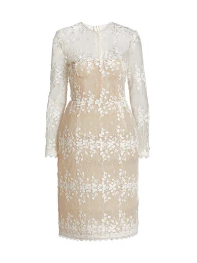 Bronx Banco Women's Masey Embroidered Lace Long-sleeve Midi-dress In White
