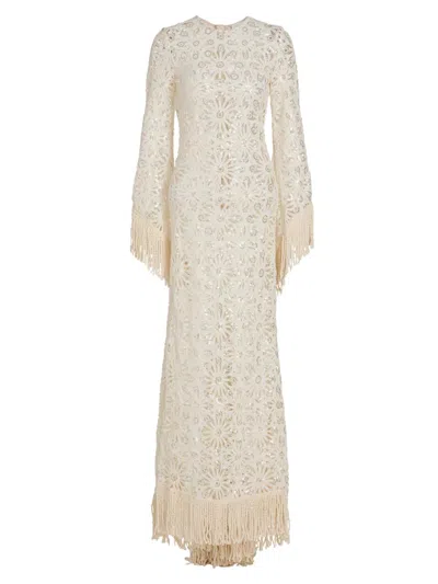Bronx Banco Women's Mia Crocheted Maxi Dress In Brown