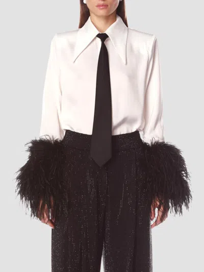 Bronx Banco Women's Tie Feather-cuff Shirt In White