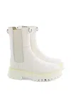 Bronx Chunky-sole Elasticated-panel Chelsea Boots In White