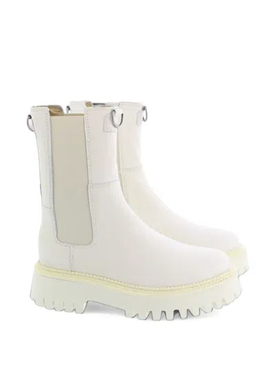 Bronx Chunky-sole Elasticated-panel Chelsea Boots In White