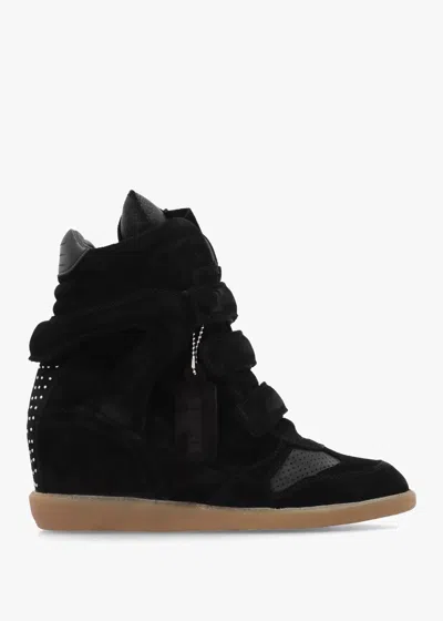 Bronx Jae-yy Black Suede High Top Wedge Trainers