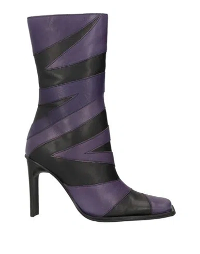 Bronx Woman Ankle Boots Purple Size 8 Cow Leather