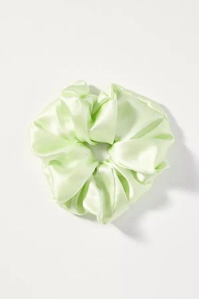 Bronze Age Inside Out Silk Scrunchie In Green