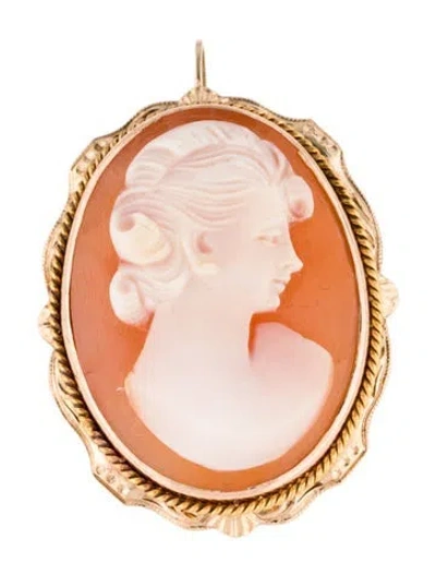 Pre-owned Brooch 10k Cameo Convertible  Pendant In Multi