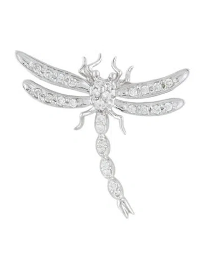 Pre-owned Brooch 10k Diamond Dragonfly  In Multi
