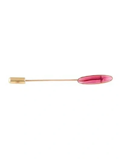 Pre-owned Brooch 10k Glass Stick Pin In Multi