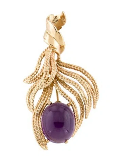 Pre-owned Brooch 14k 11.94ct Amethyst  In Multi