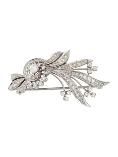 Pre-owned Brooch 14k 1.32ctw Diamond  In Multi
