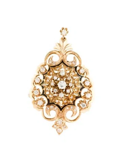 Pre-owned Brooch 14k 1.59ctw Diamond Pin  In Black