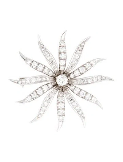 Pre-owned Brooch 14k 2.06ctw Diamond Flower  Pendant In Multi