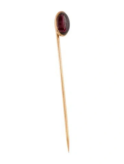 Pre-owned Brooch 14k 2.38ct Garnet Stick Pin  In Multi