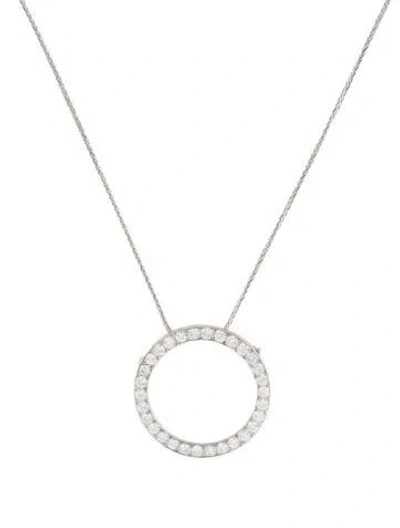 Pre-owned Brooch 14k 2.70ctw Diamond Circle Convertible  Pendant Necklace, 16" In Multi