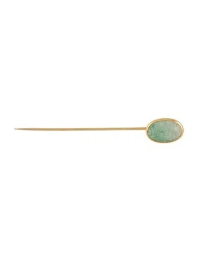Pre-owned Brooch 14k 6.69ct Tourmaline Stick Pin  In Multi