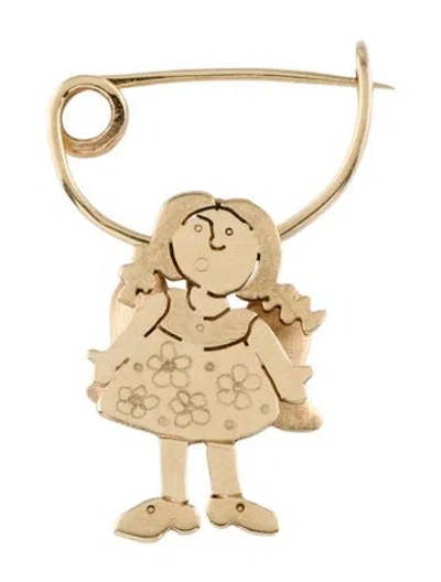Pre-owned Brooch 14k Angel Child Pendant In Multi