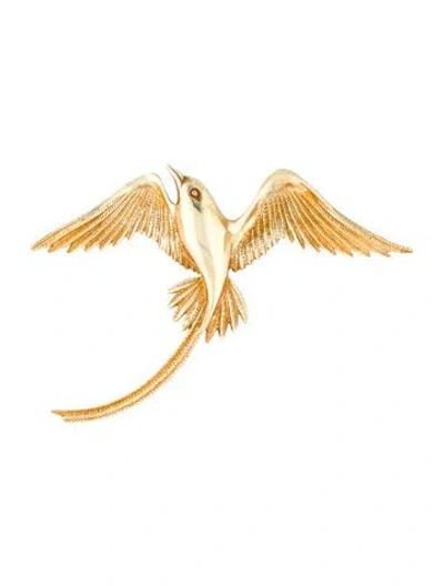Pre-owned Brooch 14k Bird  In Multi
