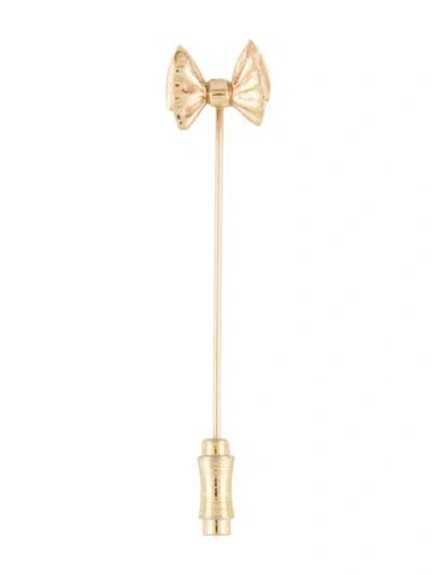Pre-owned Brooch 14k Bow Stick Pin In Multi
