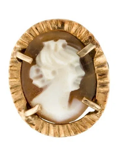 Pre-owned Brooch 14k Cameo Tie Tack Pin In Multi